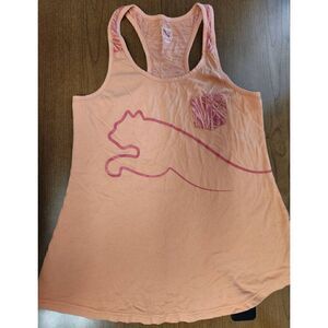 Puma MEDIUM Women’s raserback Top Peach Color with Puma logo and smaĺl pocket
